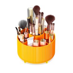 PRICES MAY VARY. ⭐【360° Rotation Makeup Brush Holder】360 degree rotation brush holder, warm organizes and stores your cosmetics,enables easy access to your makeup and brushes. ⭐【Premium Material Swivel Makeup Brush Holder】Made of high-quality ABS materials, the Makeup Organizer is not easy to deform, and is easy to clean. Cosmetic Storager is a sturdy and long-lasting addition to your makeup collection ⭐【Size of Makeup Storage Organizer】Dimension is 4.9*5.9 inch. (15*12.5cm), this makeup brush h Skincare Bathroom, Makeup Tables, Makeup Storage Organizer, Makeup Brush Organizer, Perfume Organizer, Brush Organizer, Makeup Storage Organization, Perfume Organization, Makeup Brush Organization