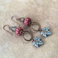 Cottage Core Earrings, Woodland Earrings, Nature Earrings, Humblebeads Earrings - Etsy Cottage Core Earrings, Czech Beads Jewelry, Earthy Earrings, Woodland Earrings, Vintage Inspired Earrings, Petite Earrings, Leaf Beads, Unique Handmade Earrings, Earrings Nature