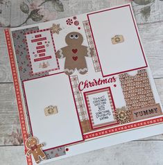 a close up of a christmas card with a ginger on the front, and a ginger on the back