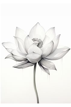 a black and white photo of a flower