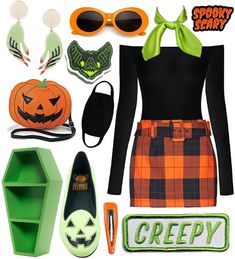 spooky smiles 🎃 Outfit | ShopLook Halloween Fashion Aesthetic, Cute Spooky Outfits, Summer Halloween Outfits, Summerween Aesthetic Outfits, Halloweencore Outfit, October Outfits Halloween, Horrorcore Outfits, Summerween Outfit