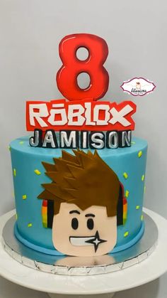 Roblox Cookie Cake, Roblox Cake Ideas For Boys, Roblox Cake Boys, Trampoline Cake, Roblox Birthday Cake, Cake Designs For Boy, Roblox Cake, Twin Birthday Cakes, Movie Cakes