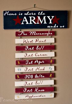 an army sign hanging on the wall