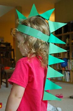 Easy Homemade Halloween Costumes, Paper Dinosaur, Dinosaur Hat, Homemade Halloween Costumes, Activities Preschool