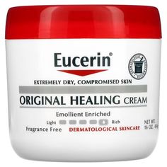 Eucerin, Original Healing Cream, Extremely Dry, Compromised Skin, Fragrance Free, 16 oz (454 g) Remove Skin Tags Naturally, Skin Care Products Design, Dermatologist Recommended Skincare, Skin Science, Cream For Dry Skin, Personal Care Products, Dermatologist Recommended, Skin Cream, Fragrance Free