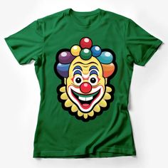 Colorful Clown Face T-Shirt, Vibrant Circus Clown Graphic Tee, Fun Carnival Apparel, Unisex T-shirt Female T-Shirt Custom graphic T-Shirt.Customize your color Foodie Outfit, Clown Face, Hipster Cat, Star Illustration, Friends Tee, Clown Faces, T Shirt Female, Circus Clown, Beer Logo