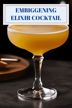 This Pinterest pin showcases the Embiggening Elixir Cocktail Recipe. The visual elements emphasize the delightful balance of sweet and sour. The honey and lemon juice create refreshing and invigorating flavor profile. This cocktail is light, refreshing, and easy to make at home.