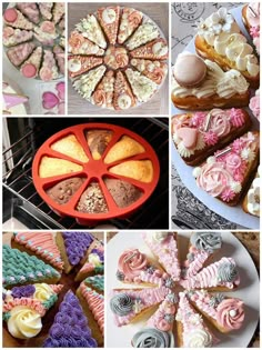 Triangle Cake Slices, Cakepop Bouquet, Pizza Recipes Ideas, Layer Cake Design, Cheesecake On A Stick, Triangle Cake, Pizza Cupcakes, Different Kinds Of Cakes, Pieces Cake