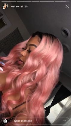 @AliyaMadani Curly Pink Wig, Pink Weave, Blonde Ombre Hair, Ombre Hair Blonde, Sew Ins, Brazilian Remy Hair, Pink Wig, Hair Color Pink