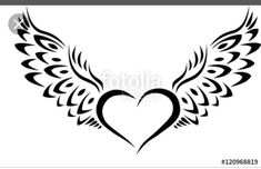 a heart with wings tattoo design