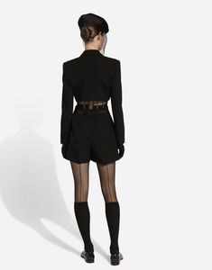 Wool gabardine tuxedo shorts: Black High-waisted Front slant pockets Welt back pockets Inner leg: 10 cm Hem: 35 cm Zipper and button fastening The model is 175 cm tall and wears a size IT 40 Made in Italy Woman Pants, Shorts Black, Black Wool, Dolce And Gabbana, Top Brands, In Italy, Pants For Women, High Waisted, Womens Shorts