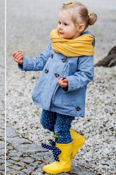 #kidsfashion #blogger #yellow Girl spring outfit of the day, zara coat, next boots Baby Fashion Trends, Girls Spring Outfits, Kids Wear Girls, Polka Dot Jeans, Boating Outfit, Baby Outfit, Kids Style, Rainy Day Outfit, Stylish Kids