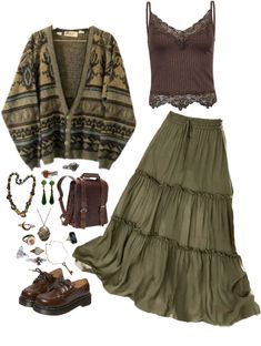 Fest Outfits, Estilo Hippy, Mode Hippie, Cottagecore Outfits, Earthy Outfits, Estilo Hippie, Hippie Style Clothing, Outfit Maker