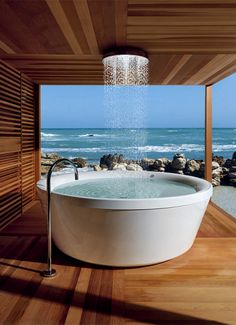 an image of a bathtub in the middle of a room