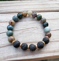 yoga instructor gift, healing gemstone bracelet, essential oil bracelet, stress relief gift, jasper bracelet, lava rock bracelet, courage Oil Bracelet, Beaded Eye, Arm Candies, Lava Rock Bracelet, Essential Oil Bracelet, Beautiful Beaded Jewelry, Healing Stones Jewelry, Healing Gemstone Bracelets, Men Bracelets