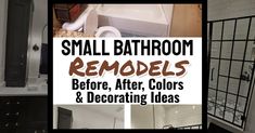 small bathroom remodel before, after, colors and decorating ideas in black and white