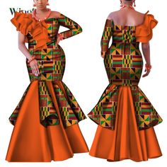 Dashiki African Dress for Women Bazin Riche One-Shoulder Sexy Slash Neck Wedding Party Dress Dresses Traditional African, African Party Dresses, Dashiki Dress, Black Ball Gown, Traditional African Clothing, Women Cotton Dress, Traditional Wedding Attire, Dresses Traditional, Blue Ball Gowns