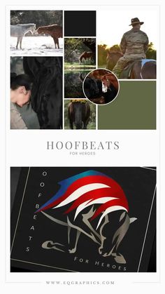 an advertisement for hoofbeats featuring horses and people