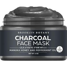 Brooklyn Botany Charcoal Facial Mask 6 Oz Deep Pore Cleanser Clay Mask With Bentonite And Kaolin Clay Purifying And Hydrating Facial Cleanser And Acne Face Mask For Normal And Oily Skin (Set Of 3) Activated Charcoal Face Mask, Hydrating Facial Cleanser, Cleaner Face, Face Mask For Pores, Acne Face, Acne Face Mask, Charcoal Face Mask, Pore Cleanser, Hydrating Facial