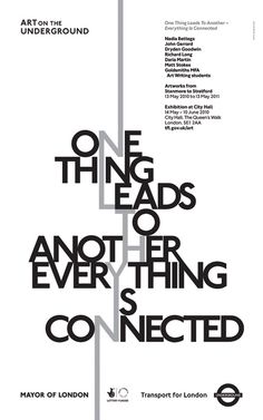 an advertisement with the words one things leads to another thing is connected in black and white