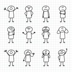 cartoon people with different expressions and gestures