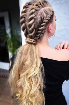 Long Box Braids, Hair Guide, Braids For Long Hair, Long Blonde Hair, Braided Ponytail, Hairstyles Haircuts