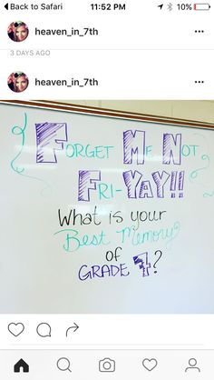 a white board that has writing on it