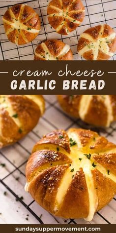 this is an image of cream cheese garlic bread