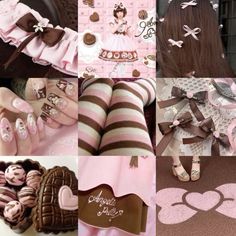 Pink Chocolate Aesthetic, Pink Brown Aesthetic, Chocolate Moodboard, Brown Pink Aesthetic, Neapolitan Aesthetic, Pink And Brown Aesthetic, Neapolitan Ice Cream, Adopt Idea