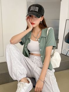 Korean Summer Outfits, Pointe Shoes, Inspired Outfits, Casual Style Outfits, College Outfits, Outfits Casuales, Comfy Outfits, Cute Casual Outfits