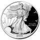 the back side of an american silver eagle coin, which is in black and white