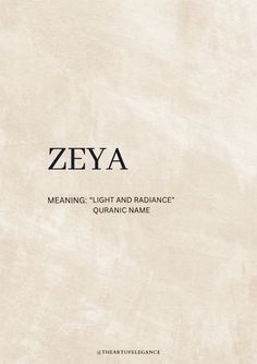 the cover of zeya meaning, light and radiance