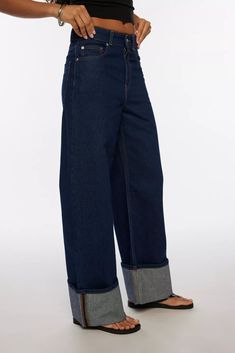 BDG Thea Cuffed Wide Leg Jean | Urban Outfitters Cuff Jeans, 30s Fashion, Bdg Jeans, Jeans Plus Size, Cuffed Jeans, Women Men Shoes, Baggy Jeans, Fitness Inspo, Leg Jeans