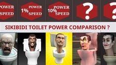 there are six different types of toilets with faces on them and the words, which one do you prefer to use?