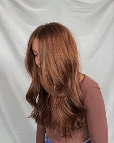 Amber Golden Brown Hair, Reddish Brown Hair Light, Golden Brunette Hair Color, Soft Copper Brown Hair, Red Hair For Soft Autumn, Light Auburn Balayage Brunettes, Light Cinnamon Brown Hair Color, Copper Light Brown Hair, Dark Strawberry Brown Hair