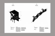 three diagrams showing the various parts of a structure and how they are connected to each other