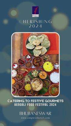 an advertisement for a festival with food items on the table and in bowls around it