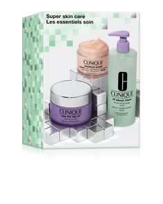 Stock up and save with a trio of super-sized skincare essentials. A $187.00 value. Allergy tested. 100% fragrance free. Please note: This product is excluded from discounts. Face Wash And Moisturizer, Clinique Skincare, Allergy Testing, Skincare Essentials, Facial Soap, Cleansing Face, Skincare Gift Set, Cleansing Balm, Skincare Set