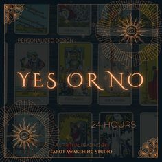 the cover for yes or no by tarot avring studio, with an image of various