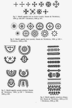 an image of some different designs in the style of cross stitchs and other symbols