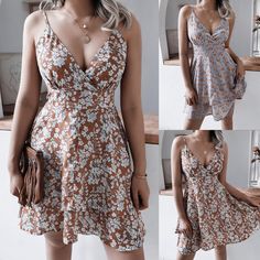 Floral Chiffon V-Neck Sundress - skyblue,L V-neck Sundress For Day Out, Summer Beach V-neck Chiffon Dress, Summer Fitted Chiffon V-neck Dress, Bohemian V-neck Sleeveless Dress For Day Out, Fitted V-neck Chiffon Summer Dress, Flowy V-neck Summer Dress, Flowy V-neck Floral Dress For Party, Flowy V-neck Sundress For Garden Party, Lined V-neck Sundress For Date Night