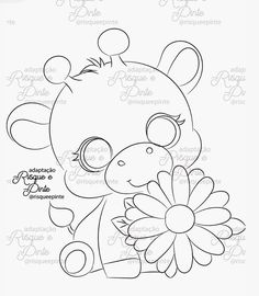 a teddy bear with a flower in its hand and the words happy valentine's day on