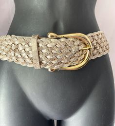 VTG Wide Woven Braided Boho Metallic Hip Belt Chunky Gold Buckle L fits 35"-40" | eBay Chunky Belt, Statement Belt, Hip Belt, Braids With Weave, Braided Belt, Women's Accessories, Leather Straps, Belts, Shoe Accessories