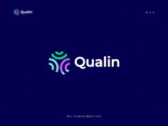 the logo for qulin is shown on a dark blue background with green and purple colors