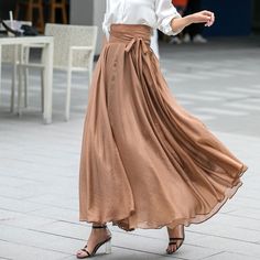 Summer Swing Chiffon Maxi Skirt Circle Long Chiffon Skirt for - Etsy Skirt With Sweater, Long Circle Skirt, Maxi Skirt Summer, Spring Coat Dress, Diy Maxi Dress, Mod Clothing, Long Chiffon Skirt, Skirt Circle, Dresses Vacation