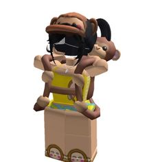 an image of a person sitting on top of a lego figure that looks like it is holding a teddy bear