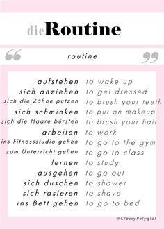 a pink and white poster with the words routine written in different font styles on it