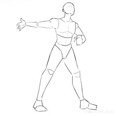 a drawing of a man with his arm outstretched