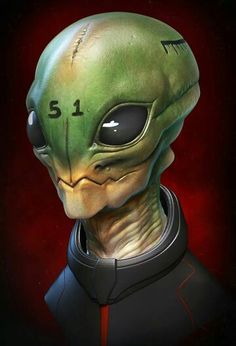 an alien head with numbers on its forehead and eyes is shown in this digital painting