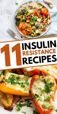 the cover of an ebook with images of food on it and text that reads 11 inselinn resistance recipes